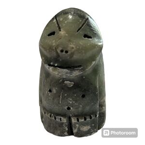Ben Saclamana Soap Stone Eskimo Carving Signed